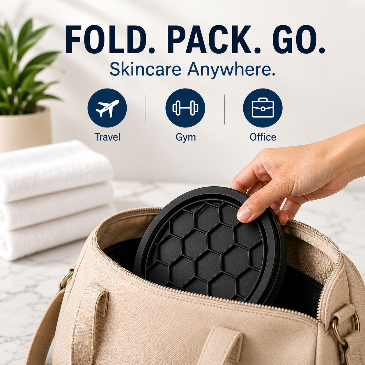 Urban Collapsible Silicone Ice Bowl | Foldable Face Wash Basin with Built-in Ice Tray