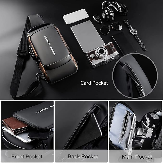 Urban Anti-Theft Sling Bag USB Charging • Waterproof