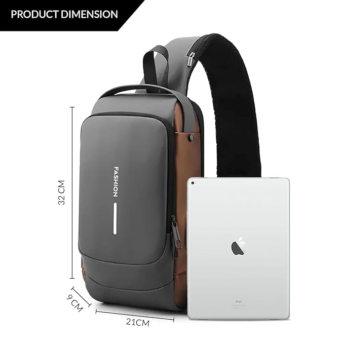 Urban Anti-Theft Sling Bag USB Charging • Waterproof