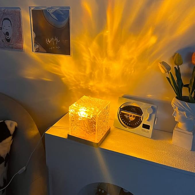 Urban Aurora Wave LED Crystal Night Light Lamp • Room Decor