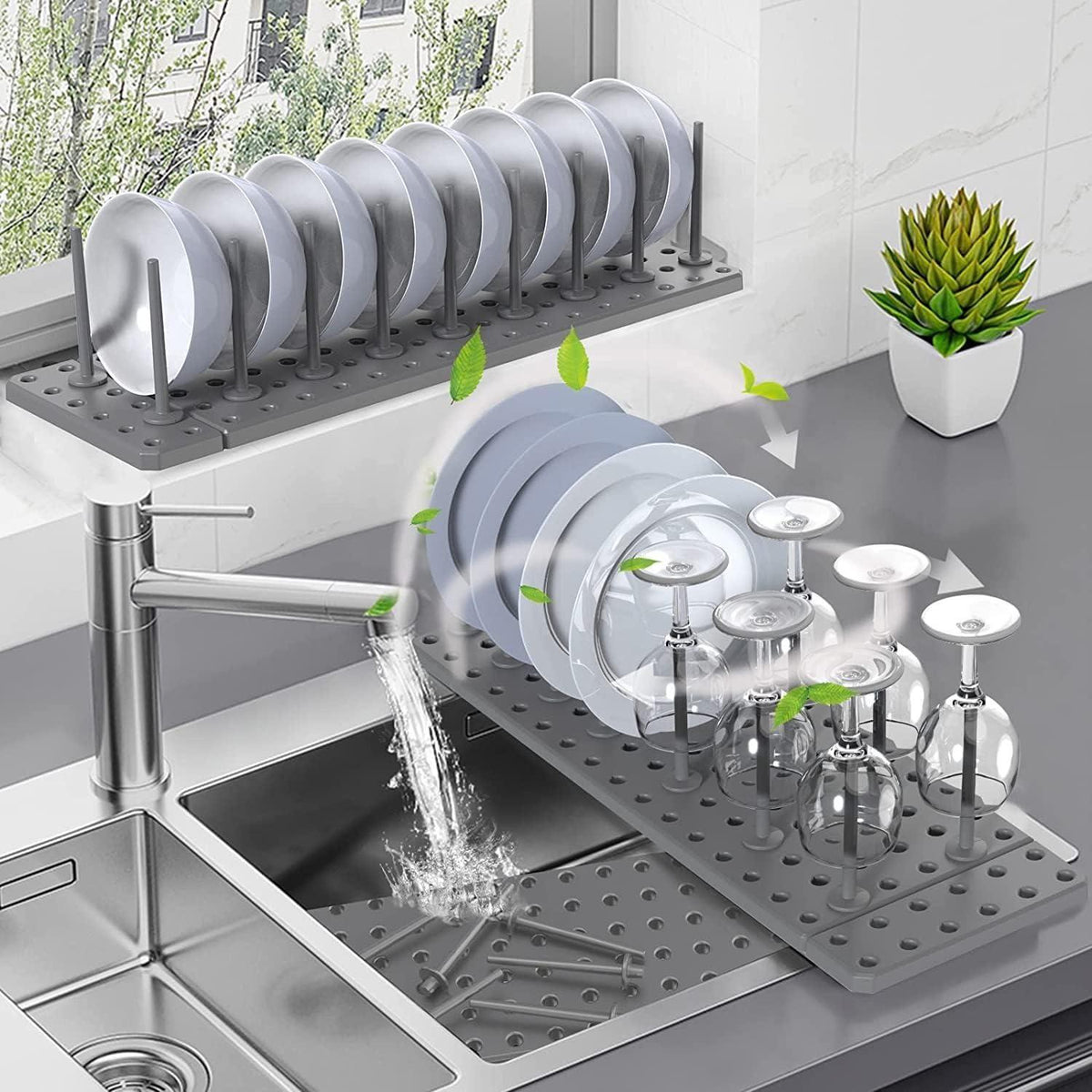 Urban Dish Drying Rack Drawer Organizer • Space-Saving